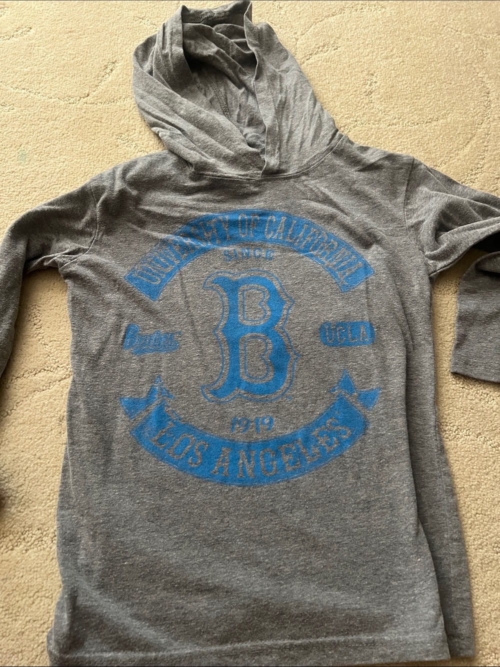 Boys UCLA Gray Hooded long sleeve Tee